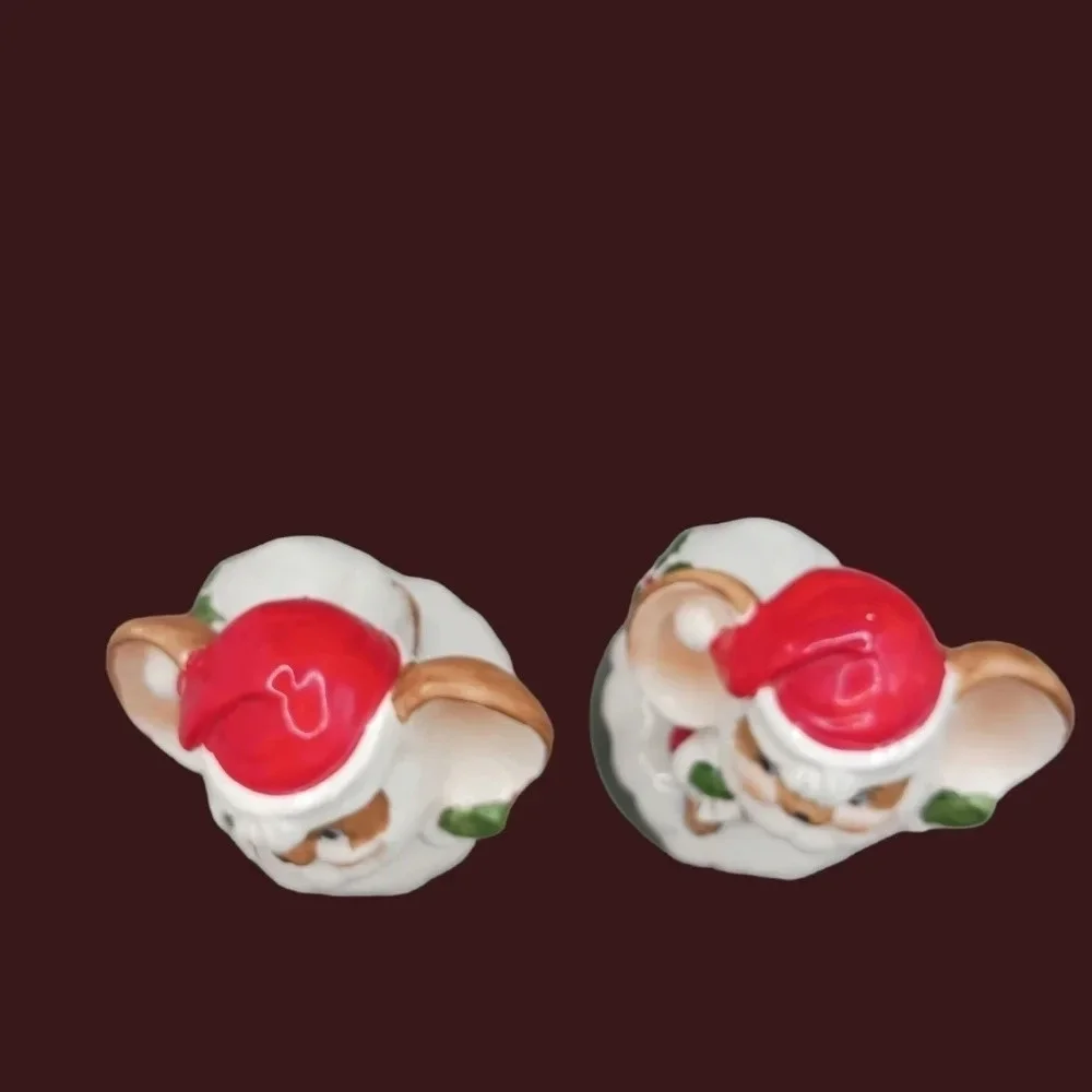 Vtg christmas mice santa musical play set of 2